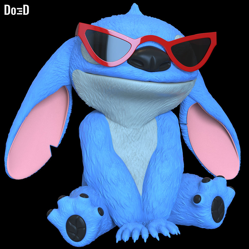 Thumbnail: Stitch Life-Size 1:1 Scale Sitting Statue Modular, Swappable 3D Print File #SS73