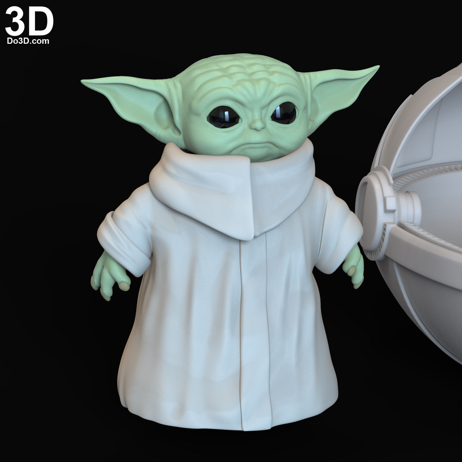 The Child Baby Yoda Set from Mandalorian (Toy, Statue) 3D Printable Model #6329