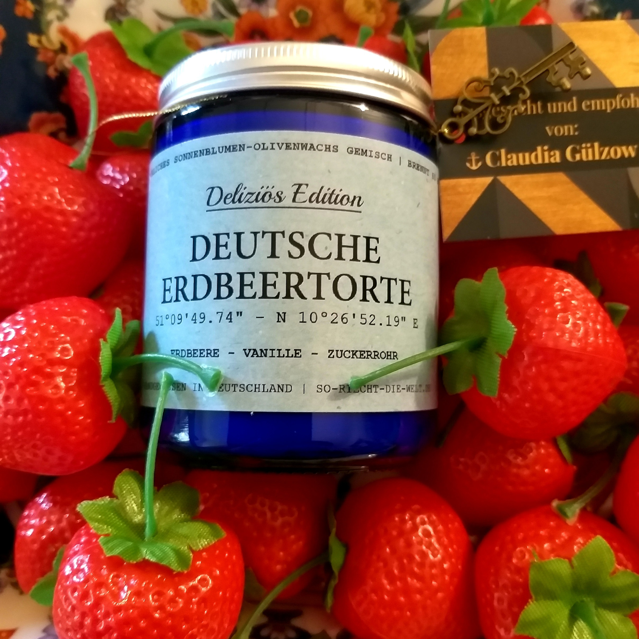 Duftkerze Deutsche Erdbeertorte - Vanille - Erdbeere - Zuckerrohr -