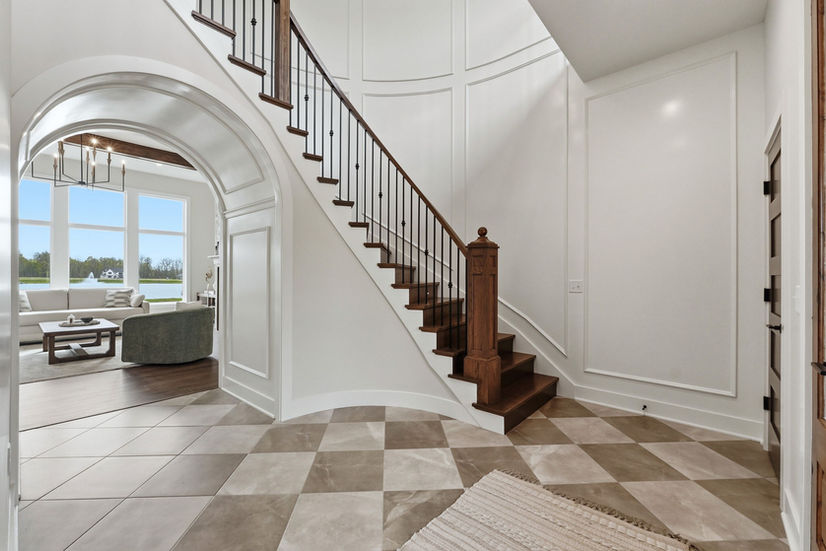 the Stonehaven - quality crafted homes - Fort Wayne homes - homes for sale Fort Wayne - new construction homes - spiral staircase - large foyer - villages of arneo