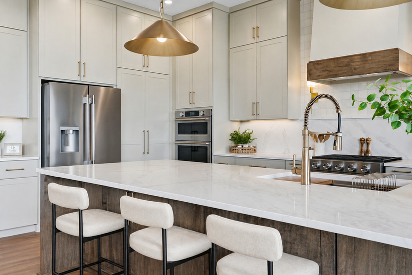 kitchen - quartz kitchen - bright kitchen - custom kitchen - the Stonehaven - quality crafted homes