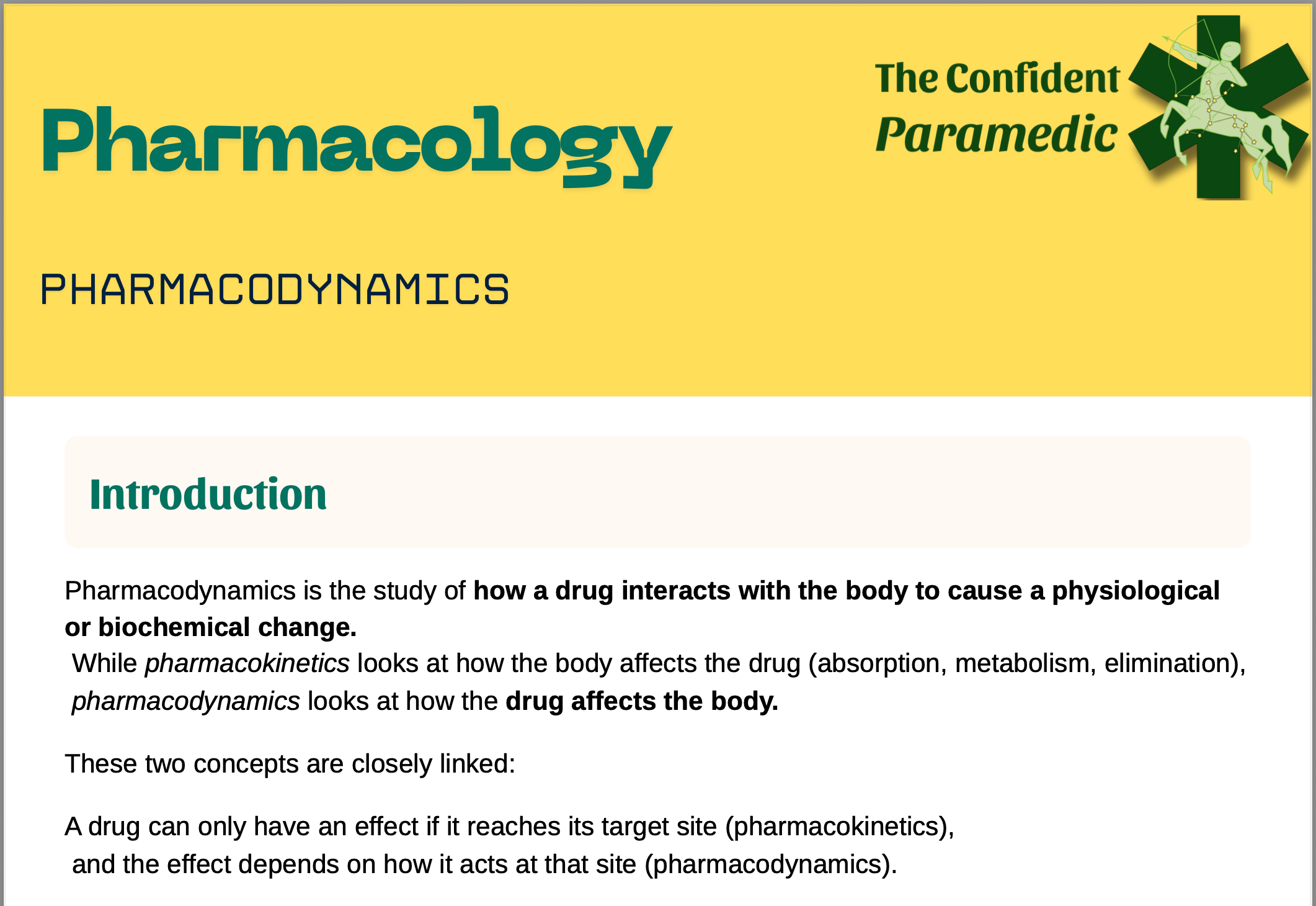 Pharmacology: Pharmacodynamics