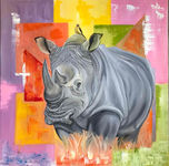 hippo prophetic oil paint art
