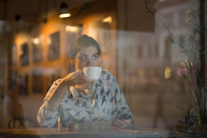Woman Enjoying her Drink