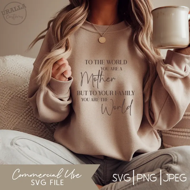 Thumbnail: SVG/PNG "Mum You are our world" digital download