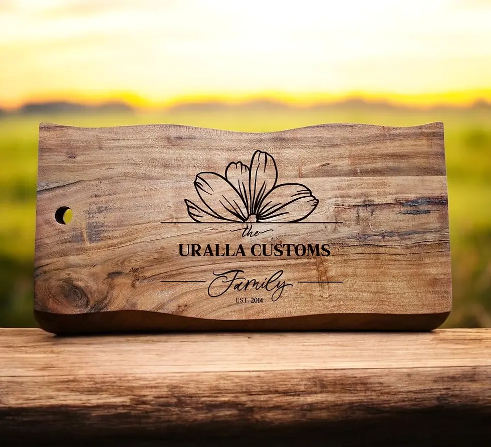 Thumbnail: Large laser engraved Acacia wood serving board