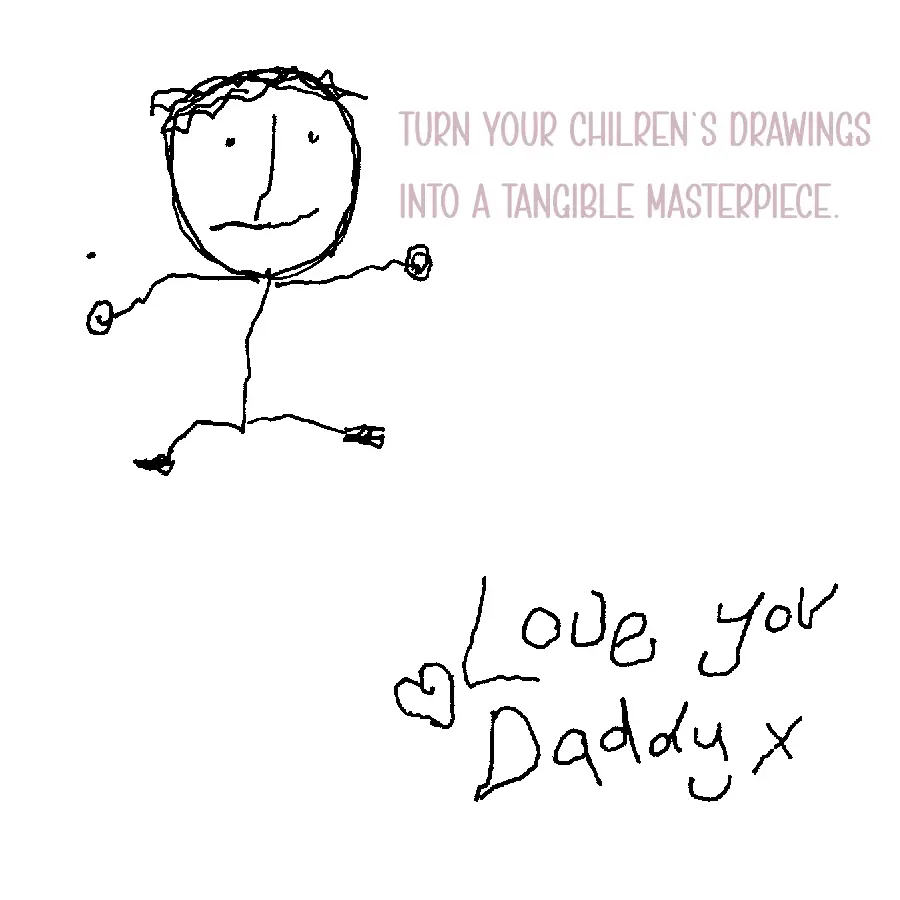 Thumbnail: Child's Special Message or Drawing Personalised Walnut Pleather Loop Keychain