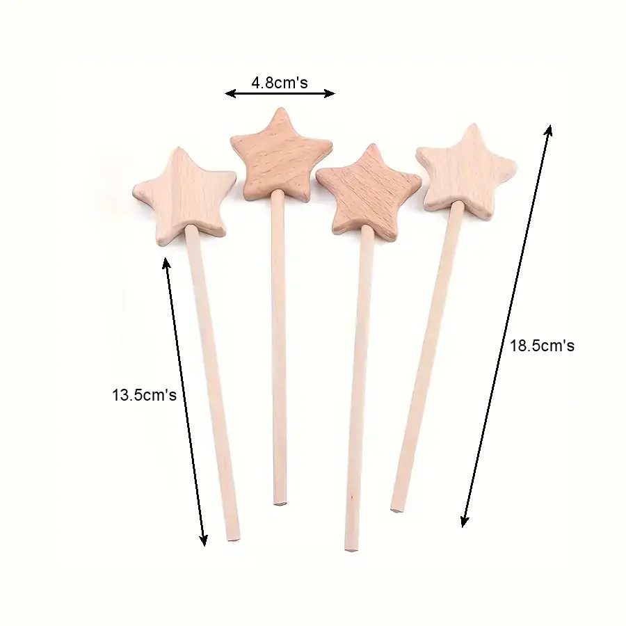 Thumbnail: Personalised Wooden Star or Heart Wand. Magical Wand Keepsake