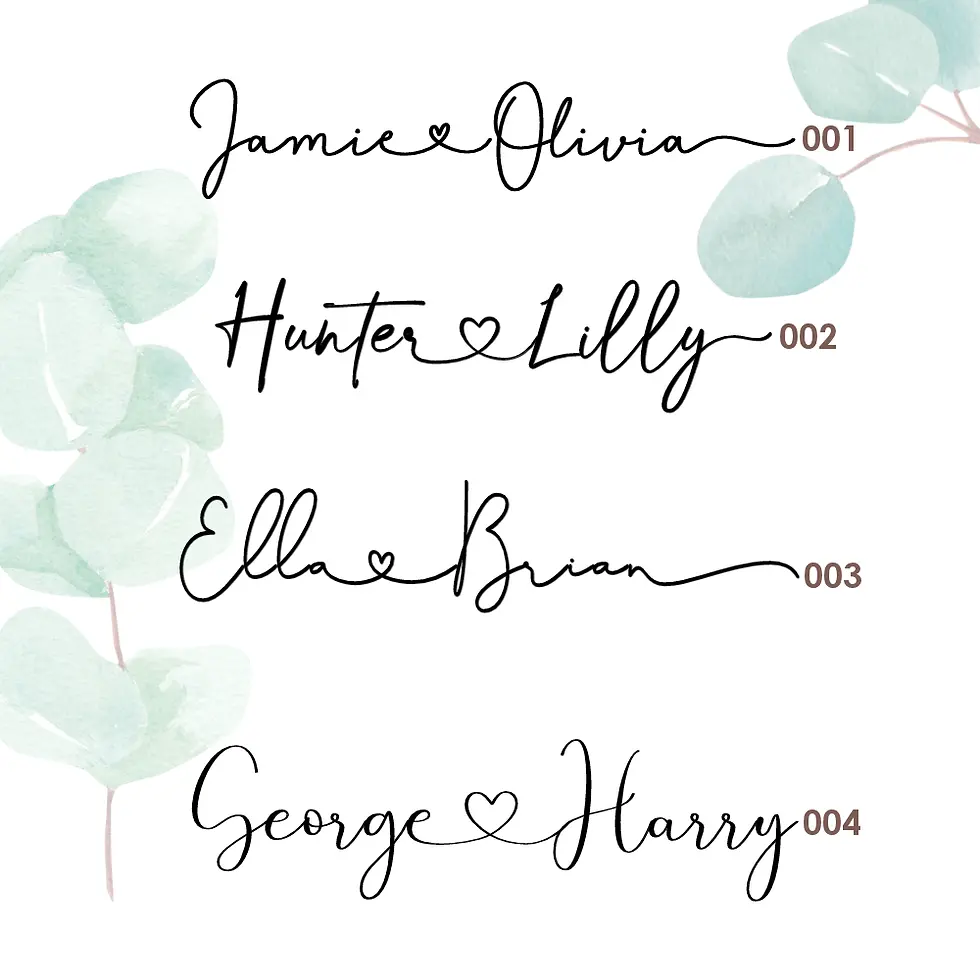Thumbnail: Personalised Heart Connected Names for Weddings and More