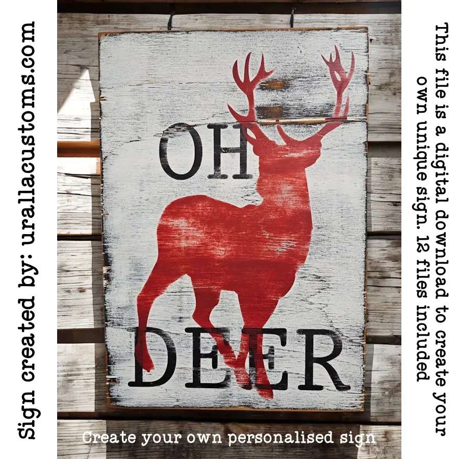 Thumbnail: SVG/PNG OH DEER Digital File