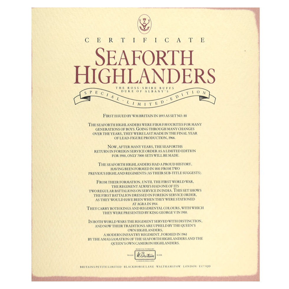Thumbnail: Britains Collectors Series, Seaforth Highlanders