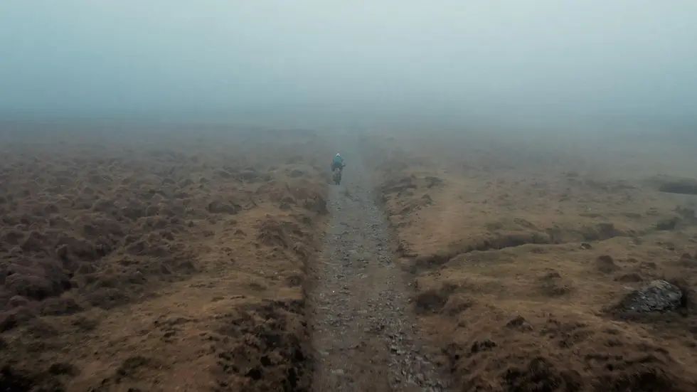 Descending into the mist, it's like this at least 300 days a year (allegedly)