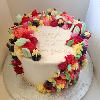 Shades of Red Floral Cake