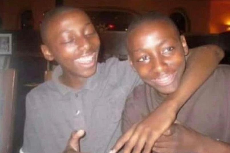 Darrell, left, and Darren Roberts when they were children