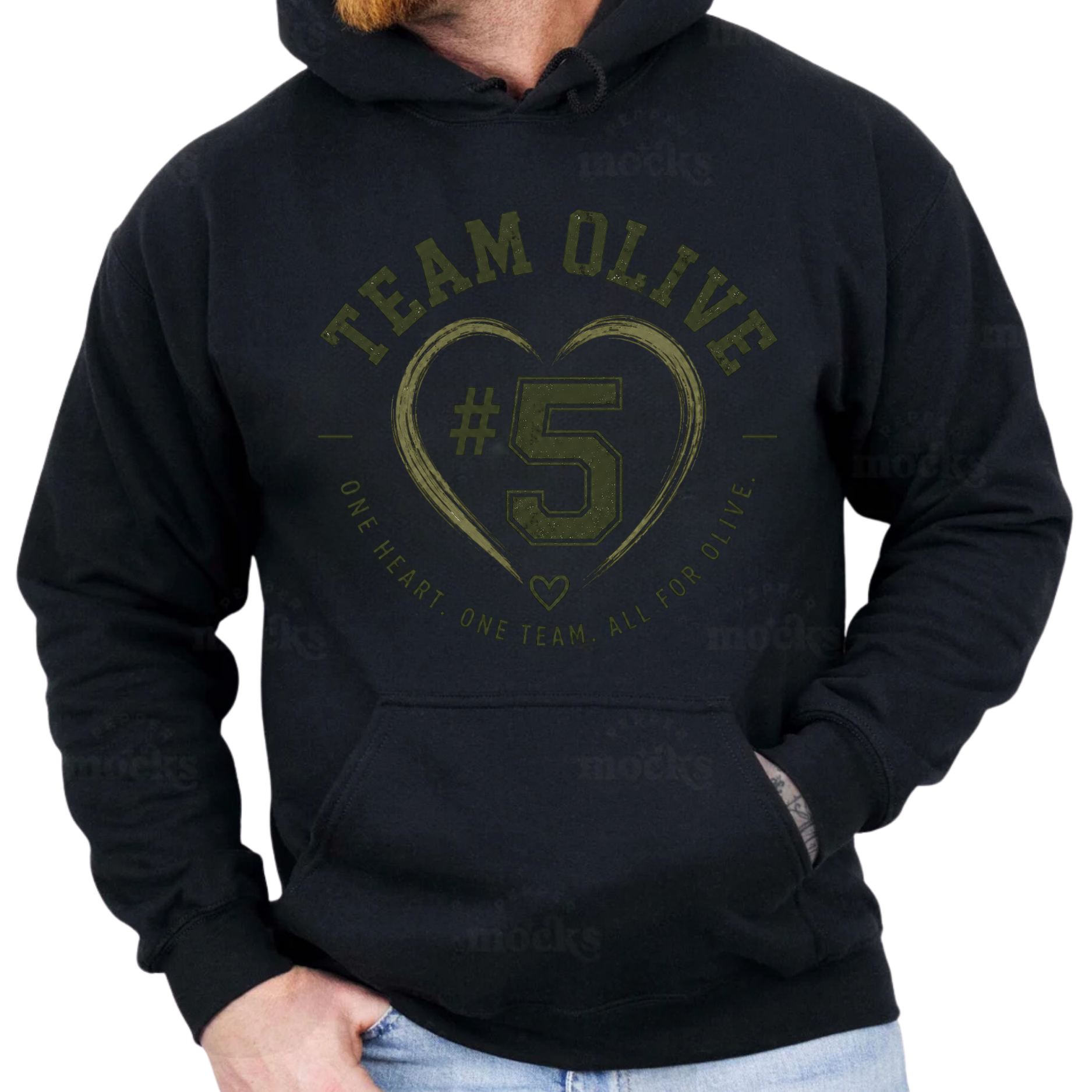 Team Olive Gildan Unisex Heavy Blend Hoodie-Black