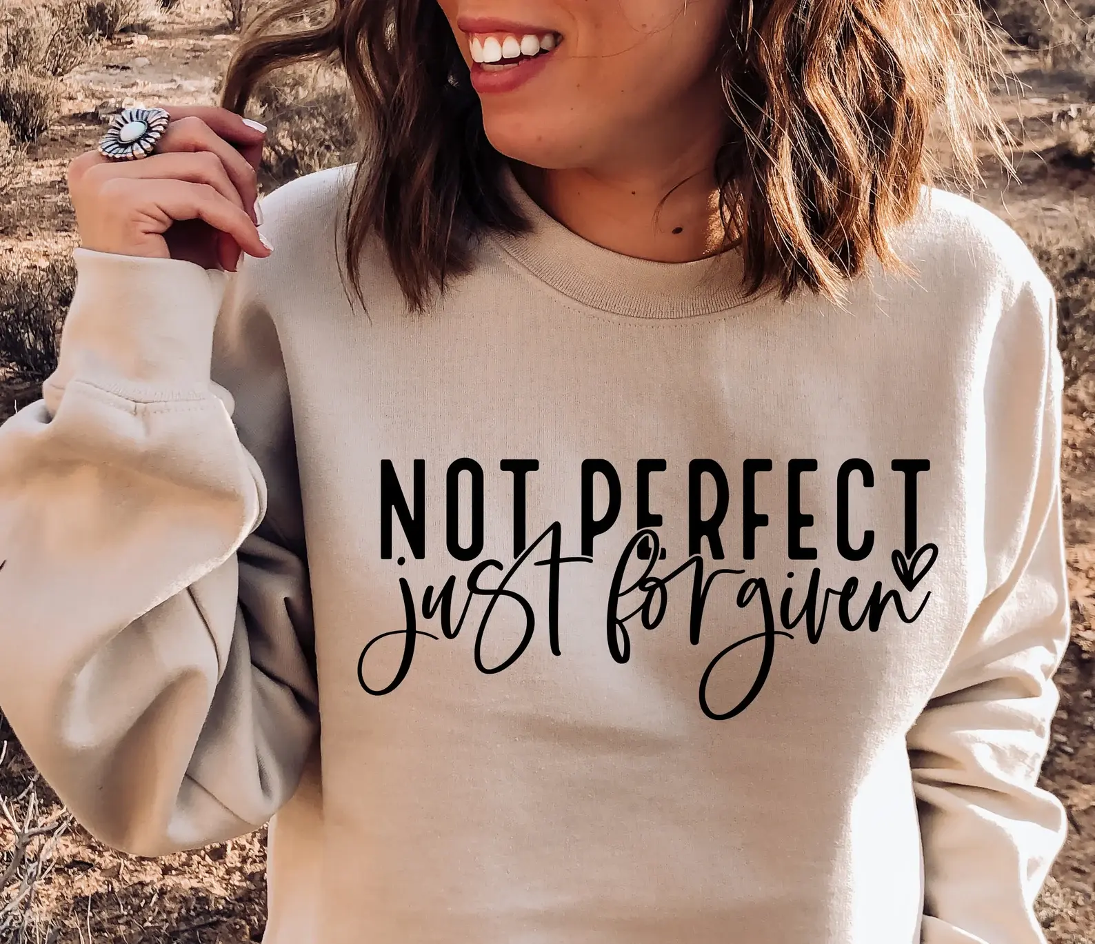 Not Perfect Just Forgiven Gildan Crewneck Sweater