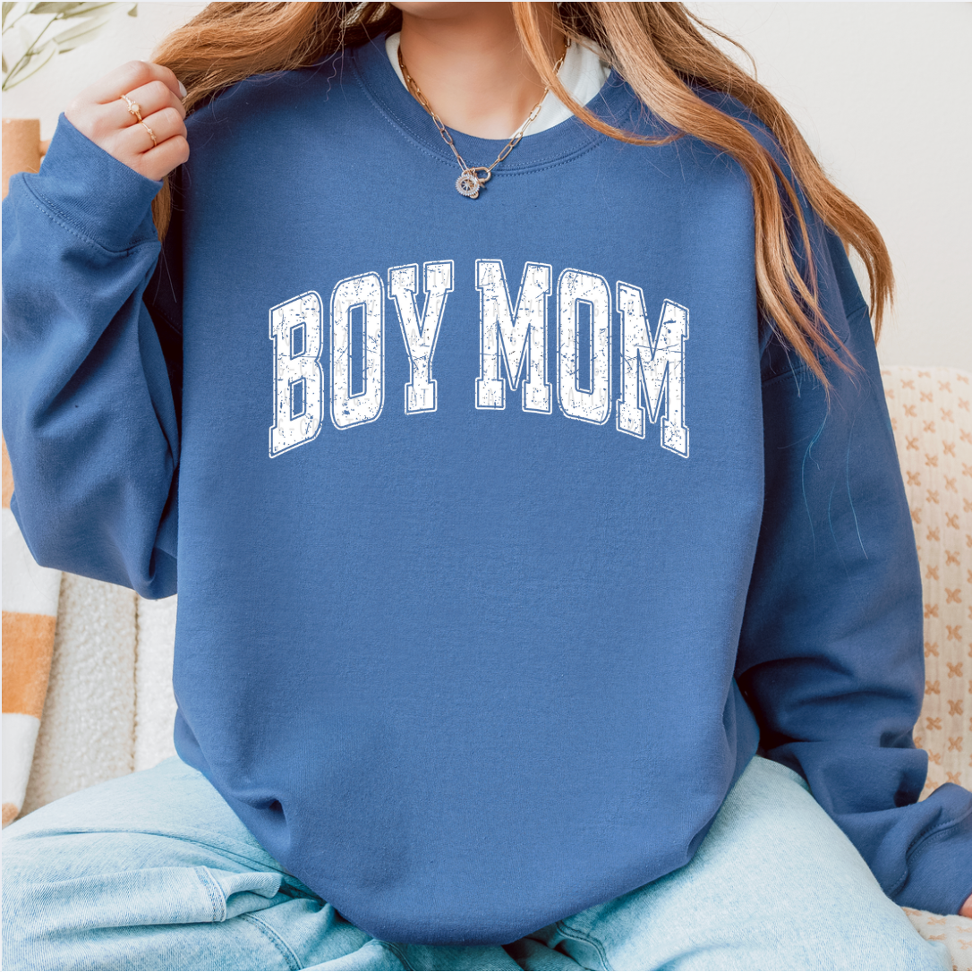Boy Mom Gildan Crewneck Sweater
