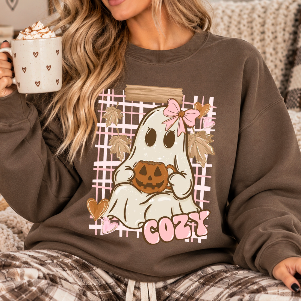 Cozy Ghost Gildan Crewneck Sweater