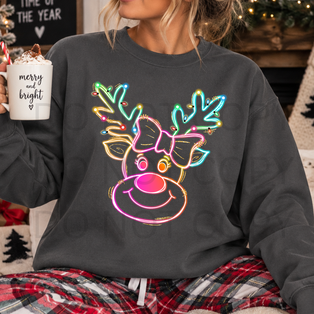NEON REINDEER DTF TRANSFER