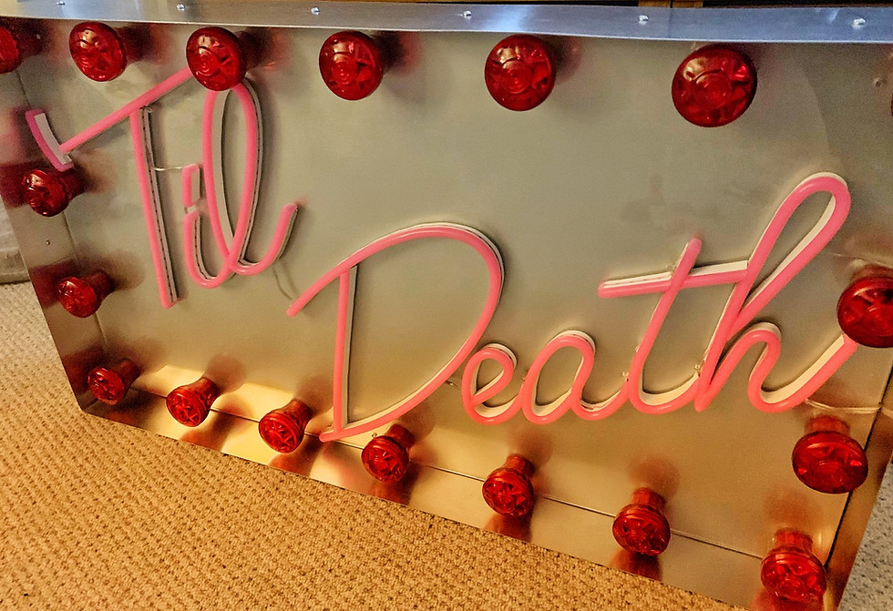 Thumbnail: Brand New Table Top TIL DEATH Flex Neon and Marquee bulb sign