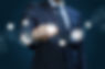 Businessman clicks on the letter. Concep