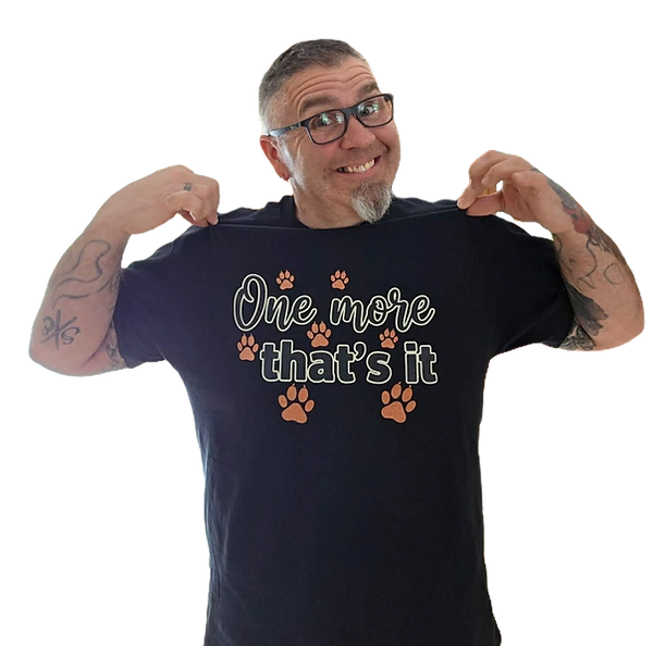 Uncle Blaze wearing logo tshirt