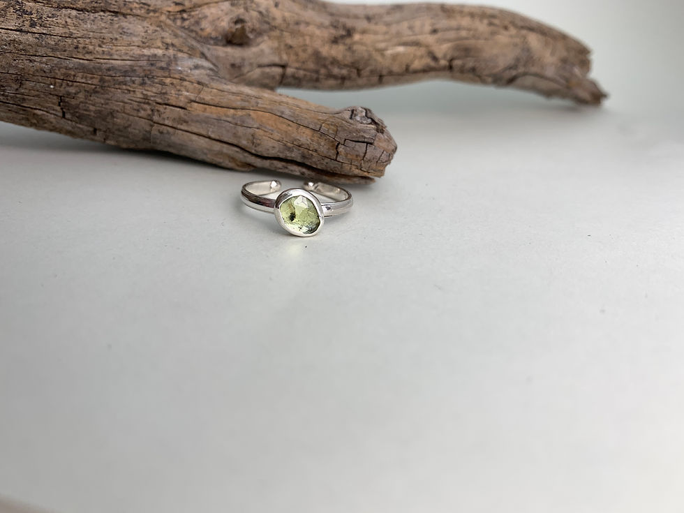 grüner Turmalin Silber Ring