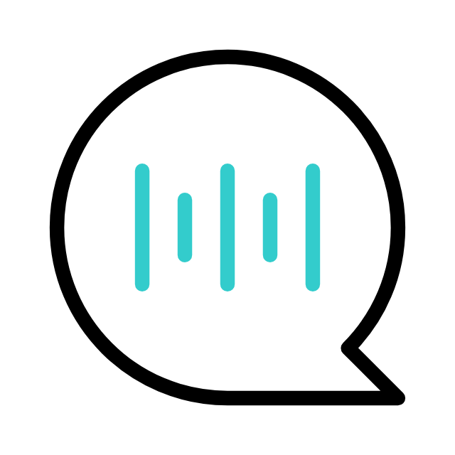 an animated thought bubble with a sound wave inside