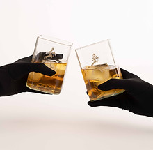 recycled johnny walker wiskey glass