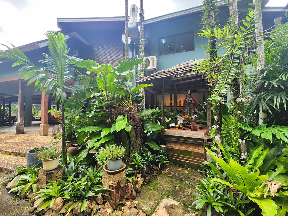 Tao Wessuwan Shrine in front of our reception area, The Spa Koh Chang, Trat