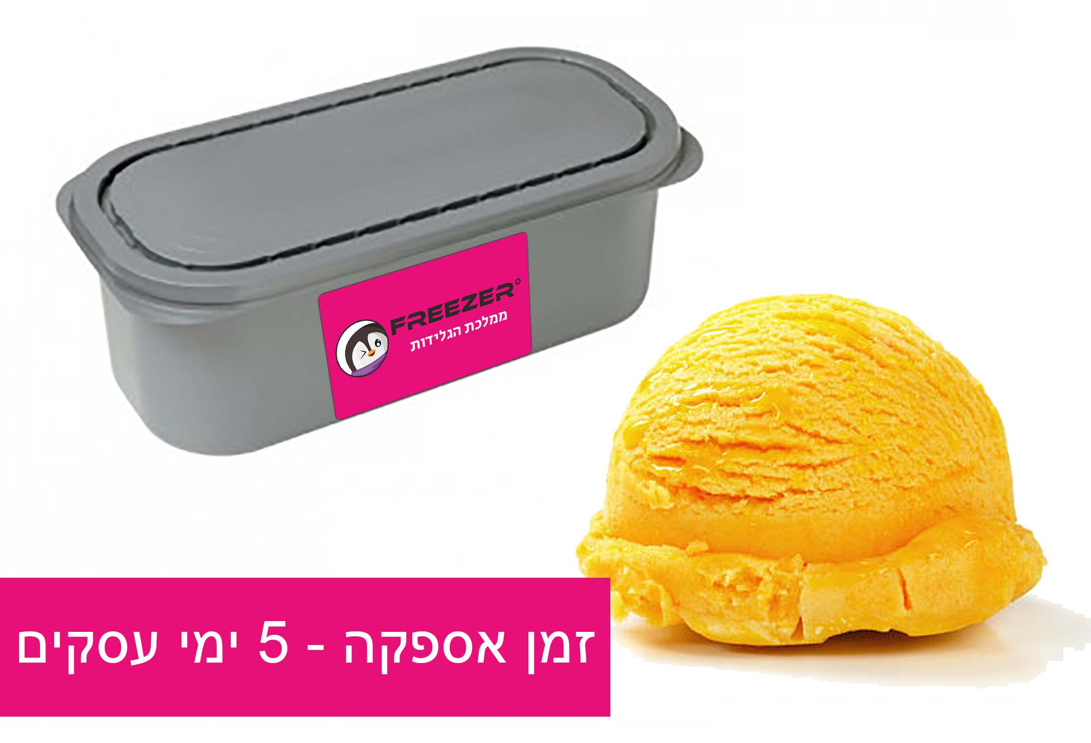 גלידה 5 ליטר - בטעם סורבה מנגו