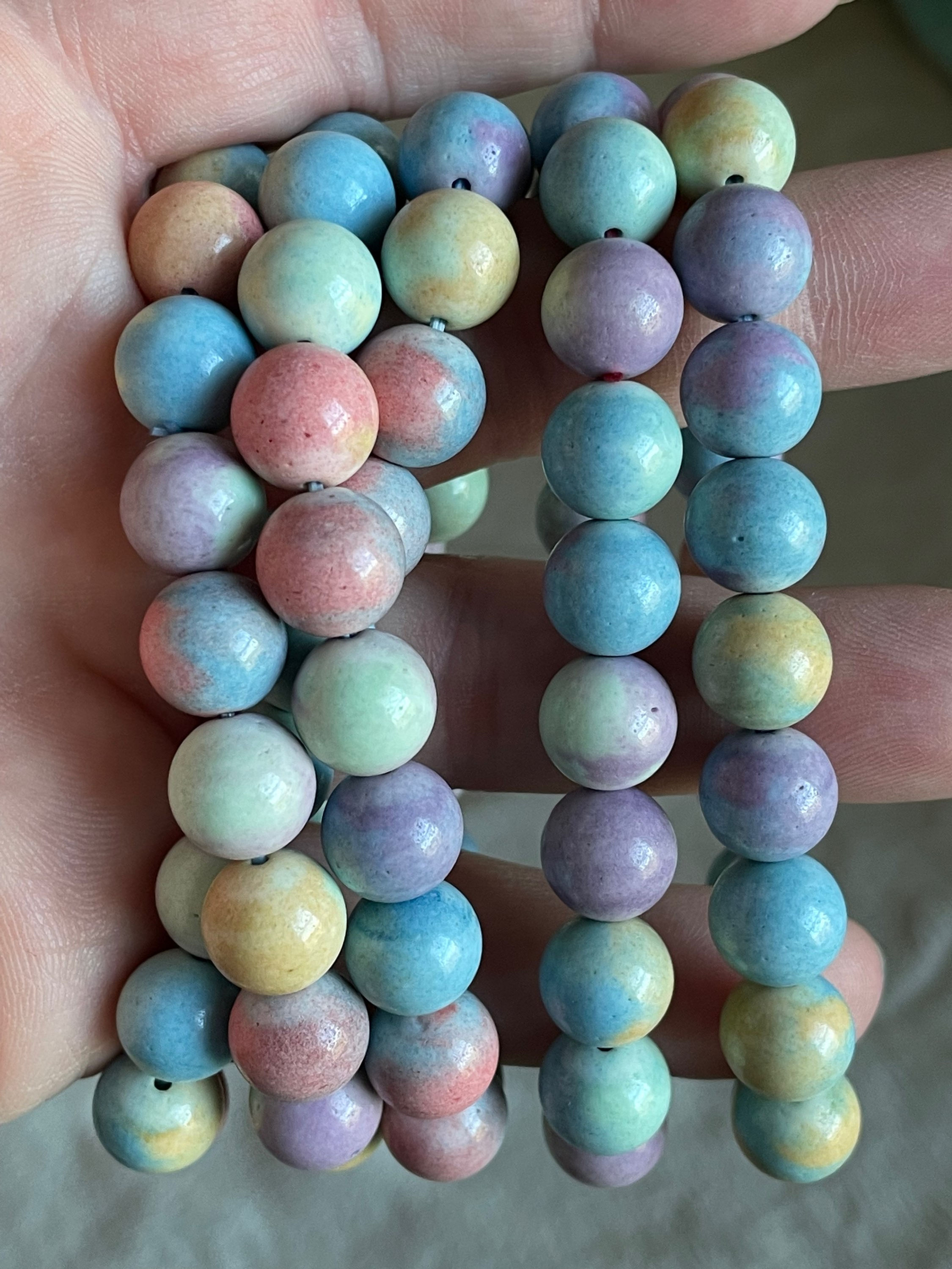 Pastel Rainbow Bead Bracelet