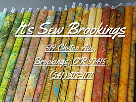 It's Sew Brookings logo and fabric.