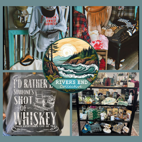 Western and beach wear line a tabletop.