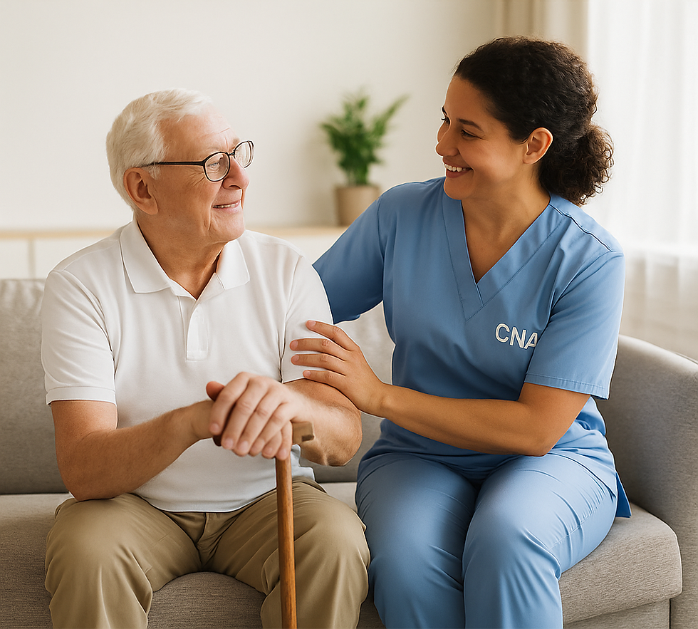 caregiver taking care of senior from Total Care Home Health Service