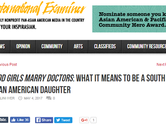 The International Examiner Covers Good Girls Marry Doctors