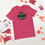 Thumbnail: Heather raspberry shirt with mushy wife mushy life text front view