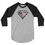 Thumbnail: Heather grey and black raglan tee with an eagle in front of the USA flag, in a diamond shape, with freedom text front view