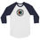 Thumbnail: White and navy 3/4 Sleeve Raglan Shirt with Mushy Wife Mushy Life text front view