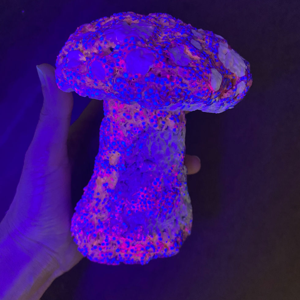 Thumbnail: Handmade Pink and Purple Mushroom Figurine
