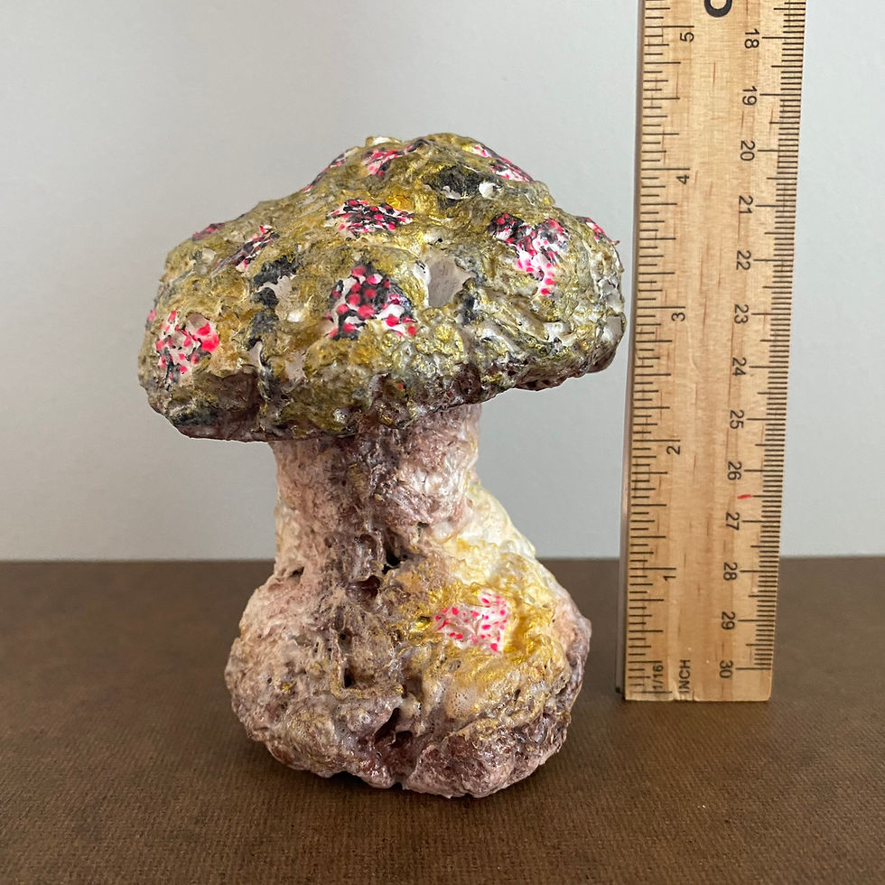 Thumbnail: Gold With Hearts Mushroom Figurine