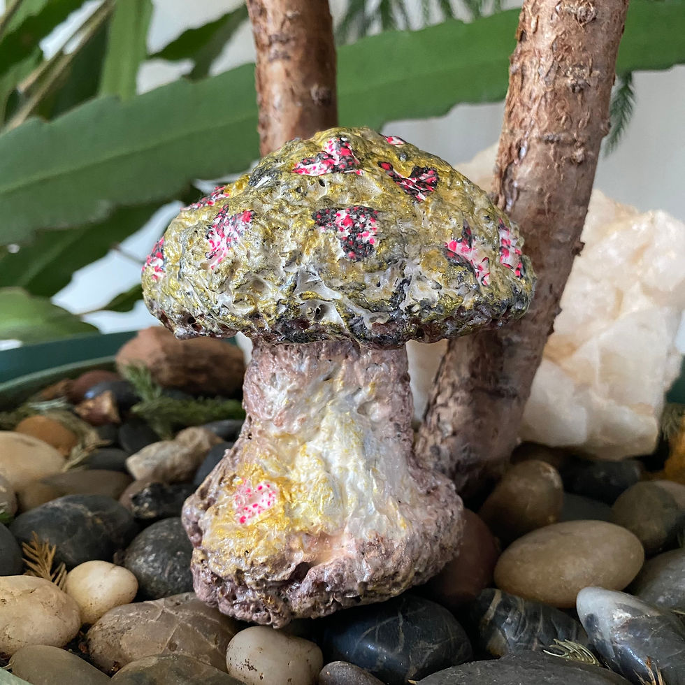 Thumbnail: Gold With Hearts Mushroom Figurine