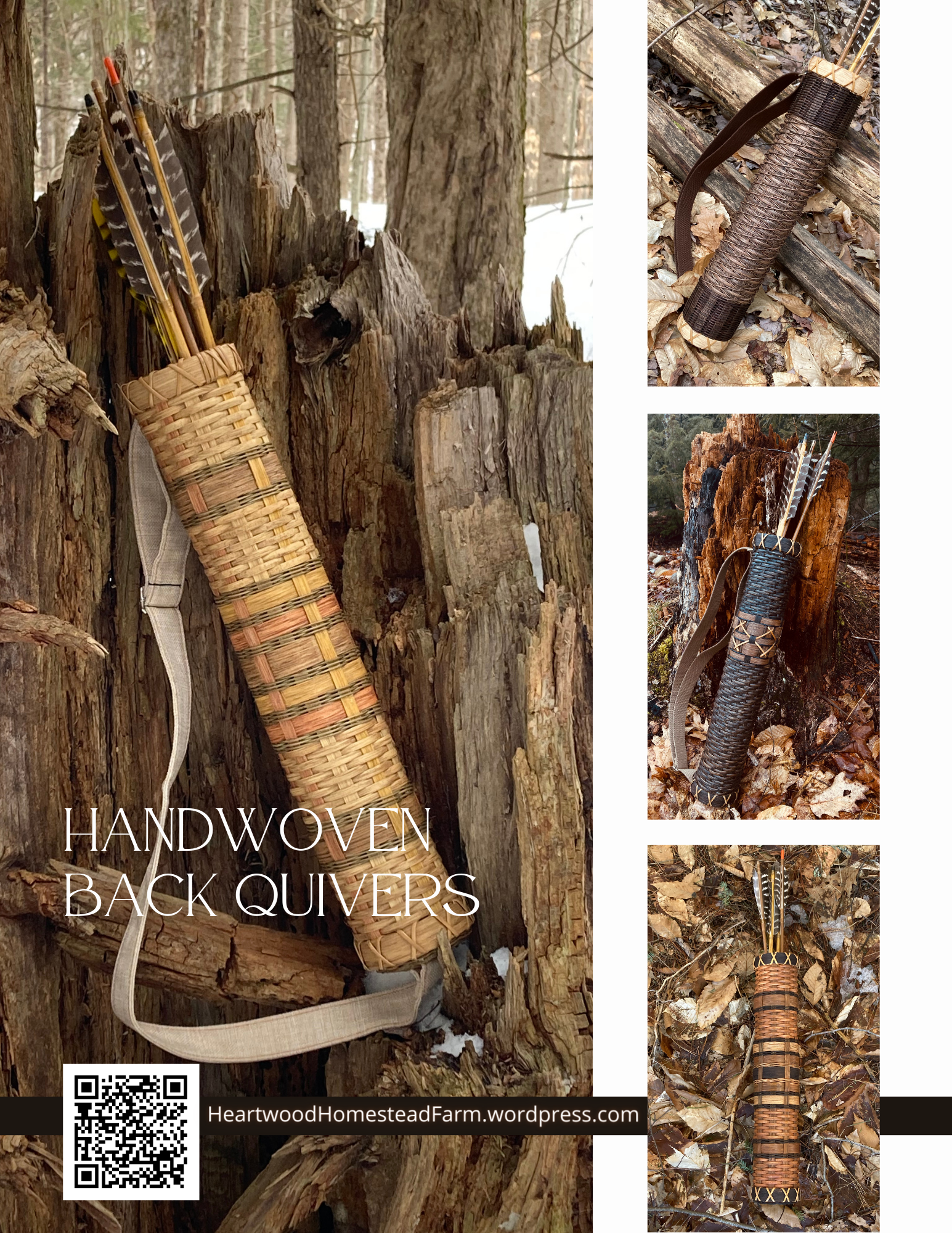 Handmade Woven Back Quivers for sale content media