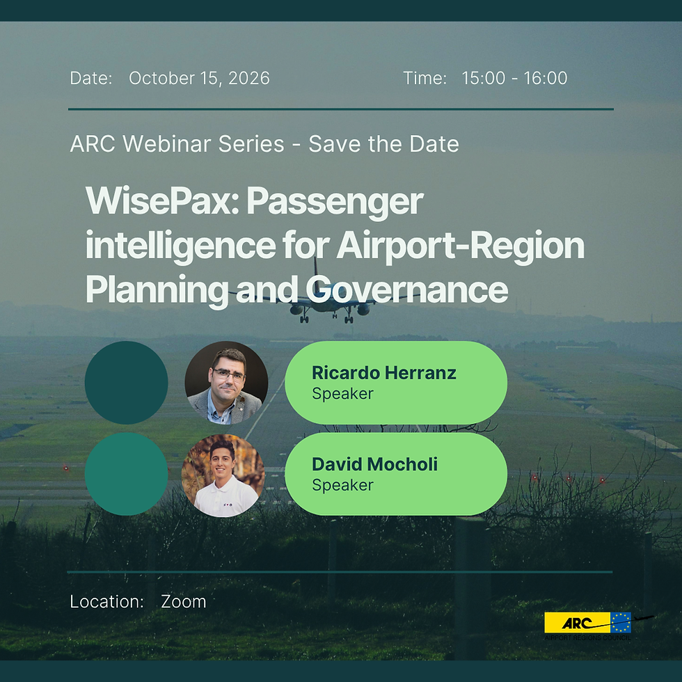 ARC Webinar Series: WisePax: Passenger intelligence for Airport-Region Planning and Governance