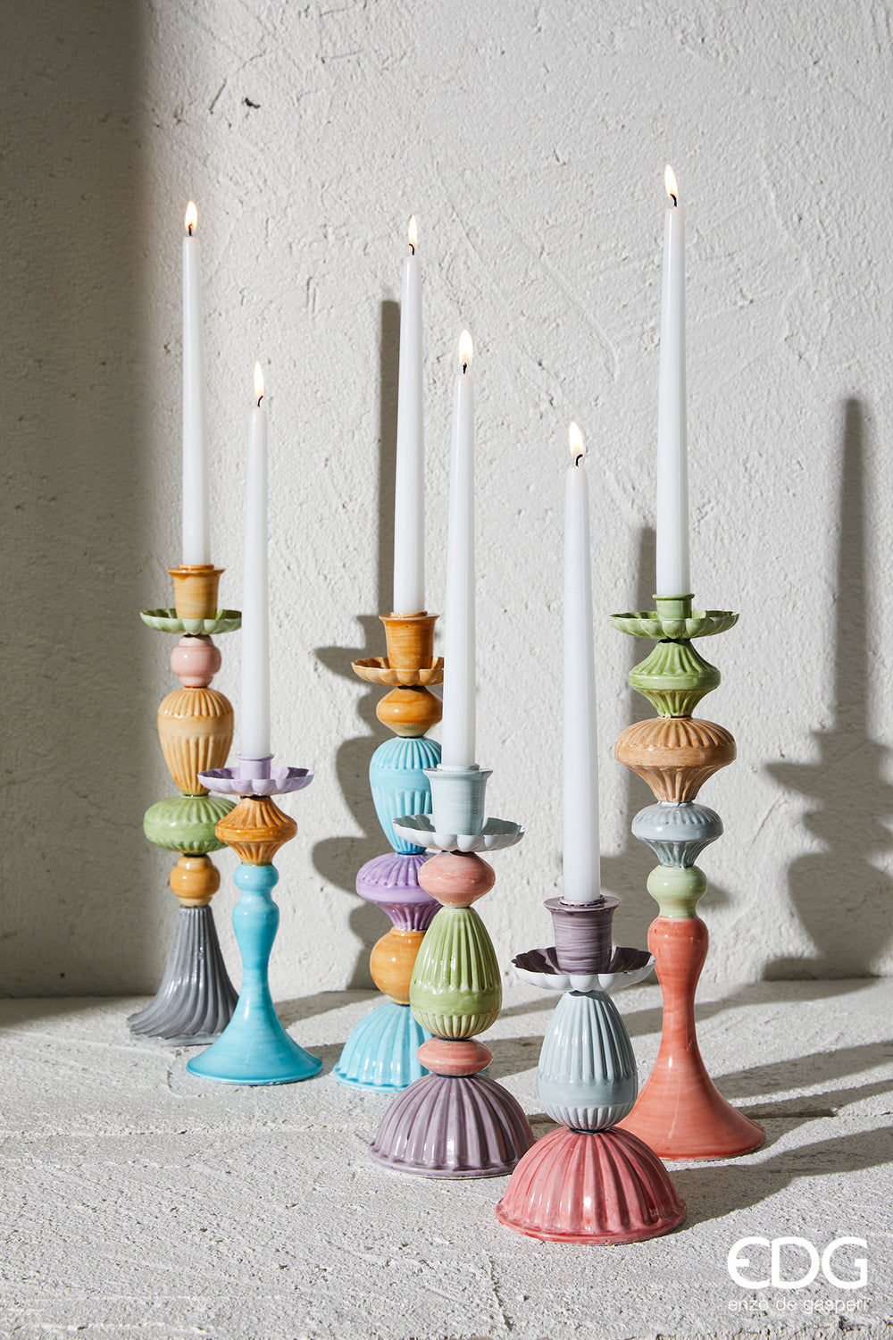 Portacandela Colormix in metallo H 20 cm