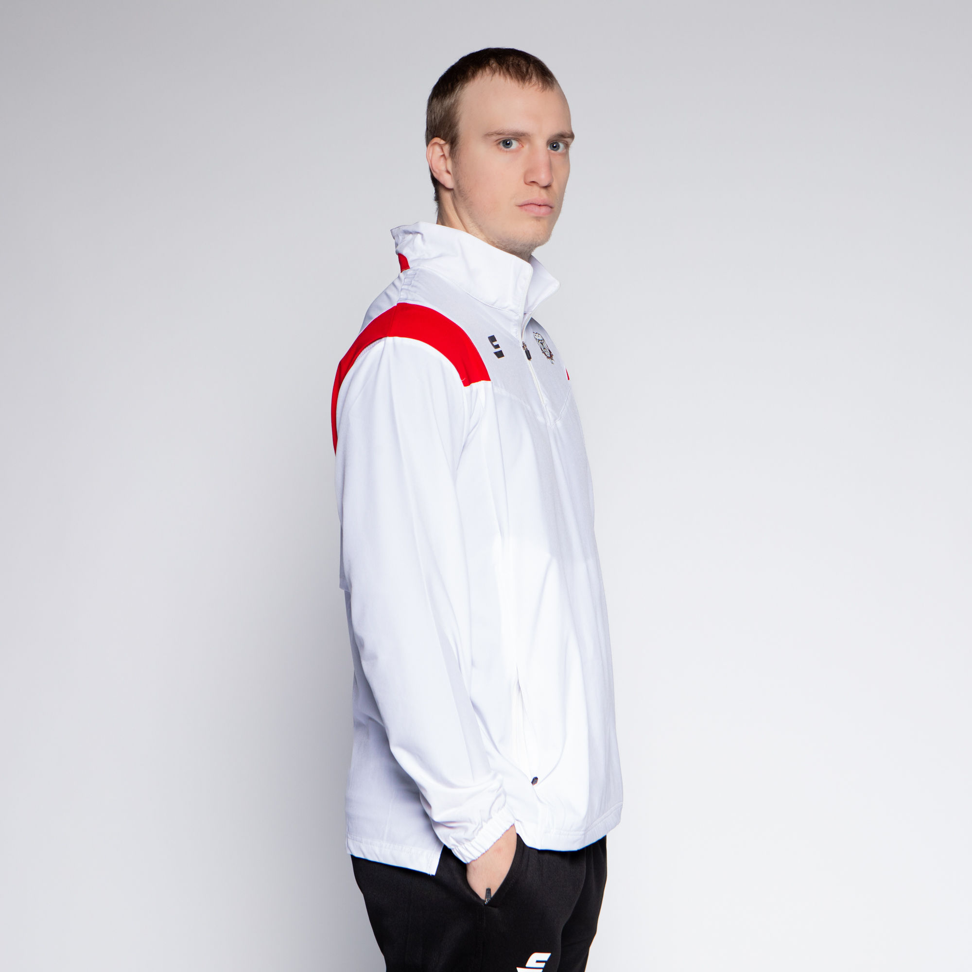 Veste demi zip  - White & Red