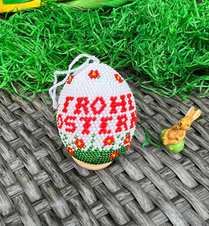 EIER aus Perlen. Perleneier. Annas Perlen. Kit zum Selberhäkeln. Eier häkeln mit Perlen. Mitbringsel zu Ostern. Osterei. Schemen zu Ostereiern aus Perlen. Eier häkeln