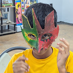 kids art paper mache mask