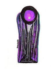 Una ciruela canta 4, marcador sobre lienzo, 17,7 x 12,7 cm, 2022.jpg