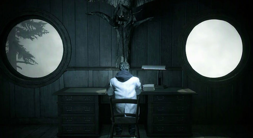 Alan Wake preso no Lugar Sombrio, reescrevendo o final de Departure. Imagem: Remedy Entertainment